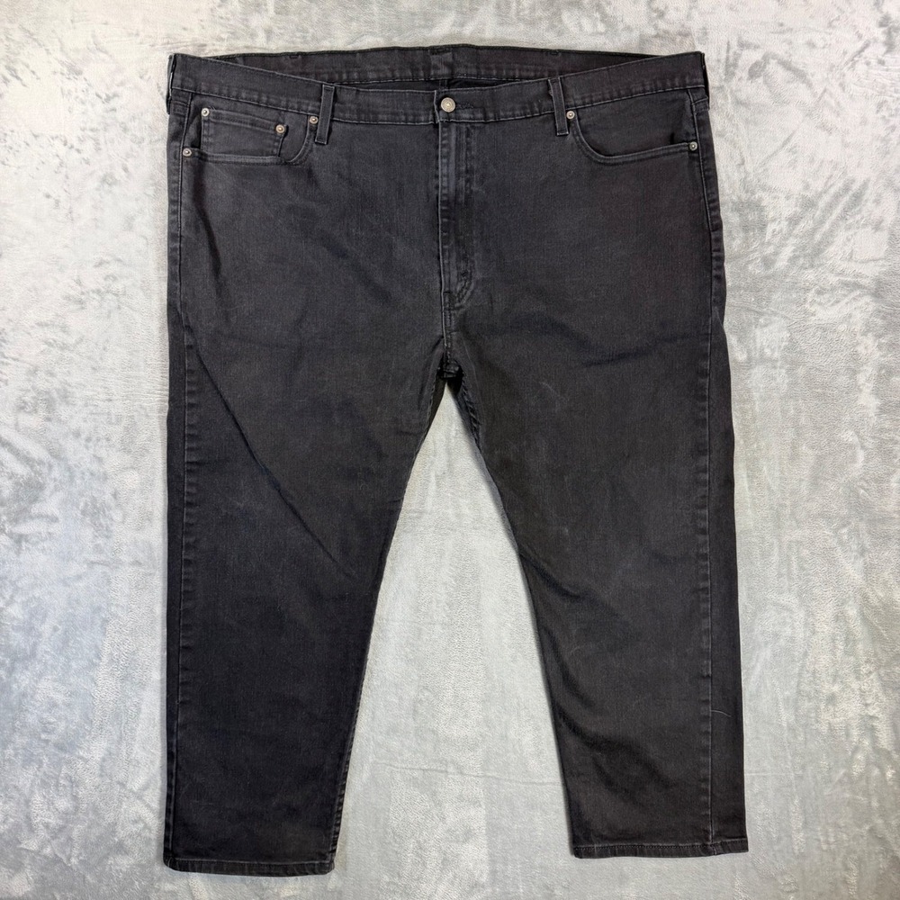Levi's 502 Regular Taper Fit Jeans Men's Size 48x29 Black Denim Pants